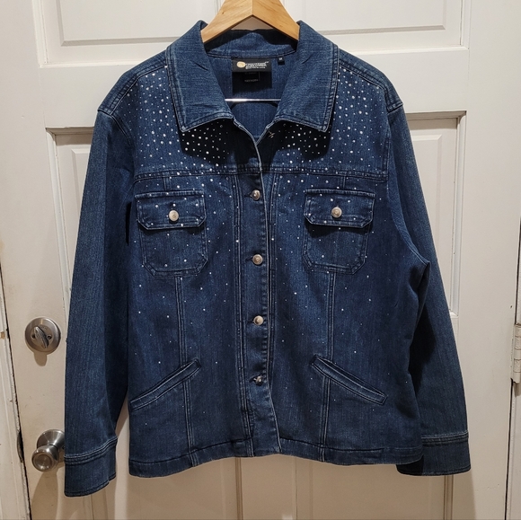 Christine Alexander Embellished Denim Jacket – Size 2X EUC - Picture 2 of 9